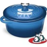 Overmont 7Qt Cast Iron Dutch Oven with Lid for $39.99