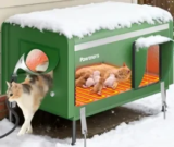 Pawtners 26″ XL Heated Outdoor Cat House with Heated Pad for $64