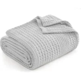 PHF Lightweight Waffle Weave Blanket for Queen Bed – Light Grey – $19.99