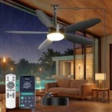Phylluz 42” Dimmable Outdoor Ceiling Fan with Remote & APP Control for $46.69