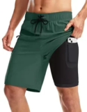 Pinkbomb Men’s 9″ Swim Trunks with Compression Liner for $13
