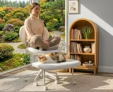 Pinmoco Faux Leather Extra Wide Armless Office Chair (Off-White) – $69 at Walmart