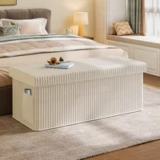 Pinmoco 43-inch Folding Storage Ottoman Bench w/ Side Pocket – $39.79 ($109.99 Original)