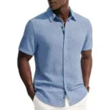 Pj Paul Jones Men’s Linen Short Sleeve Dress Shirt for $9.99