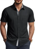 PJ PAUL JONES Men’s Short Sleeve Wrinkle-Free Button Down Shirt for $8.99
