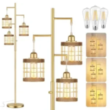 QiMH 68″ Industrial Stepless Dimmable Tree Floor Lamp with 3 LED Bulbs for $35