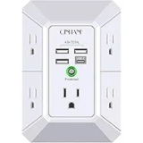 Qinlianf 5-Outlet USB Wall Charger with 4 USB Ports – $9.98 ($12.96 Original)