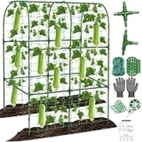 Qinzave U-Shape Metal Cucumber Trellis for Raised Bed – Now $16.09
