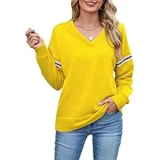 Quatrefox Women’s Oversized V-Neck Striped Sweatshirt – $4.50 ($9.00 Orig.)