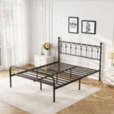 Classic Metal Platform Bed Frame with Headboard for $79.99