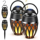 Queqimu 10W Outdoor Waterproof LED Flame Light Bluetooth Speaker 2-Pack for $29.99