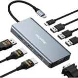 RayCue 8-in-1 4K USB C Docking Station with Dual Monitor Support for $12.99 $16.99