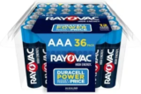 36-Pack Rayovac High Energy Alkaline AAA Batteries for $6.48