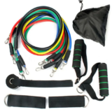 Resistance Band Workout Set with 5 Bands, 2 Handles, 2 Straps, Anchor & Carry Bag for $6