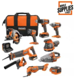 RIDGID 18V Cordless 10-Tool Combo Kit Now $279.65