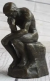 Rodin Thinker Sensual Male Bronze Sculpture Figurine for $74.50