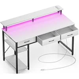 Rolanstar 47-inch Computer Desk with Power Outlets and LED Light for $69.97