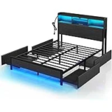 Rolanstar Full Bed Frame with Storage & Bookcase Headboard – $169.99 ($20 Off)