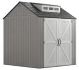 Rubbermaid 7′ x 7′ Large Resin Outdoor Storage Shed with Floor – $825