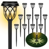 12-Pack ruhotili Waterproof Solar LED Pathway Lights $27