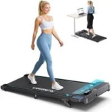 Runimon 2.75HP Brushless Under Desk Treadmill with LED Lighting for $109.49