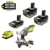 Ryobi One+ 18V High Performance Kit with Miter Saw, 3 Batteries + Charger for $179.00