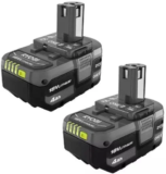RYOBI ONE+ 18V Lithium-Ion 4.0 Ah Battery 2-Pack for $79