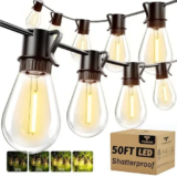 50FT Outdoor Waterproof LED String Lights with Shatterproof Bulbs for $13.99