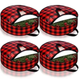 4-Pack Sadnyy 24″ Christmas Wreath Storage Bag for $7.99