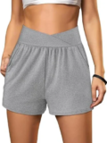 Sampeel Athletic Crossover High Waisted Shorts with Pockets – $5.99