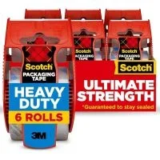 Scotch Heavy Duty Shipping Packing Tape 6-Pack for $8.88
