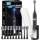 Seapeoa Sonic Electric Toothbrush Set with 10 Replacement Heads for $8.79