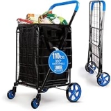 SereneLife Shopping Cart with Wheels – Now $53.99