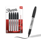 Sharpie Fine Tip Permanent Markers, Black, 5 Count for $4.39