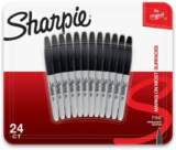 Sharpie Fine Tip Permanent Markers, Black, 24 Count for $11.87