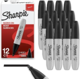 Sharpie Permanent Markers Chisel Tip – Black, 12 Count for $6.82