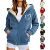 Sherpa Lined Fleece Zipper Hoodie for $4.99