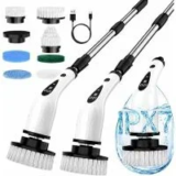 ShuxT Cordless Electric Spin Scrubber with 3-Speed and 8 Brush Heads for $19.99