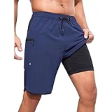 Silkworld 2-in-1 Men’s 9-Inch Inseam Swim Trunks with Compression Liner – $13.99 ($32.99 Original)