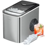 Silonn Compact Self-Cleaning Stainless Steel Ice Maker Machine for $63