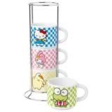 Silver Buffalo Hello Kitty 4-Pack Ceramic Espresso Cups for $8.57