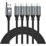 Smallelectric 6ft Braided USB-C to USB-A Cable (5-Pack) $6.99