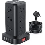 Smallrt 10-ft Surge Protector Power Strip Tower with 12 Outlets and 4 USB Ports for $16.99