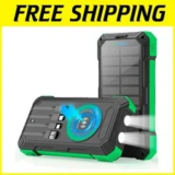 Solar Charger Power Bank 49800mAh – Fast Charging for 6 Devices Now $62.99