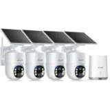 Soliom 3K 5MP Pan & Tilt Dual-Band Wireless Solar Security Camera 4-Pack for $124.50