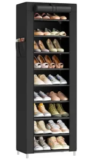 SONGMICS 10-Tier Shoe Rack with Dustproof Cover for $19