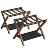 SONGMICS Bamboo Luggage Rack Set of 2 for $33.99