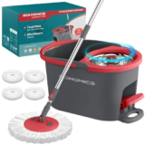 SONGMICS Spin Mop & Bucket Set with Pedal Wringer for $33.49