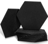 12-Pack Sonic Acoustics 12″ x 14″ Hexagon Sound Absorption Panels (Black) – $19