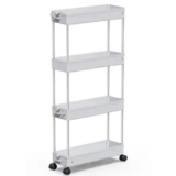 SPACEKEEPER 4-Tier Slim Rolling Storage Bathroom Organizer Cart for $9.73